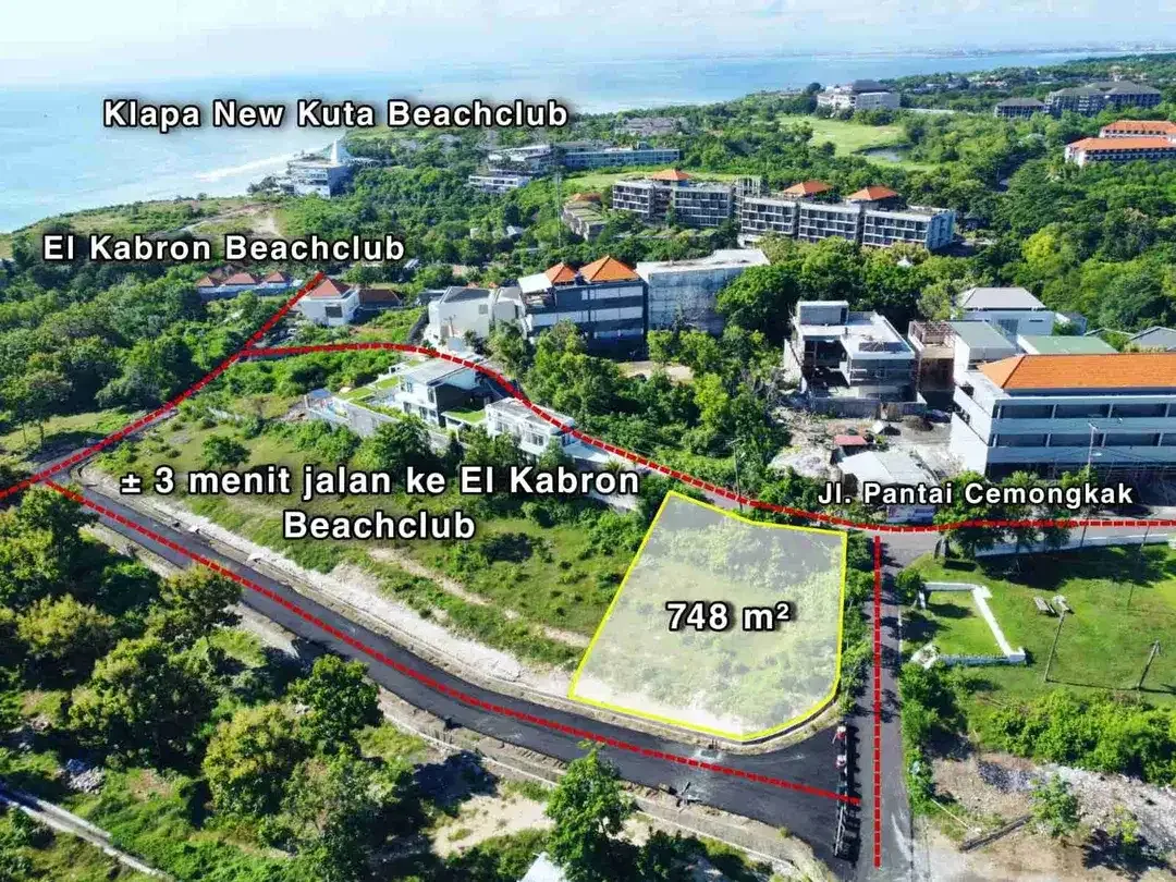 Tanah Komersil 748m² View Laut Pantai Bingin - Image 3 of 10