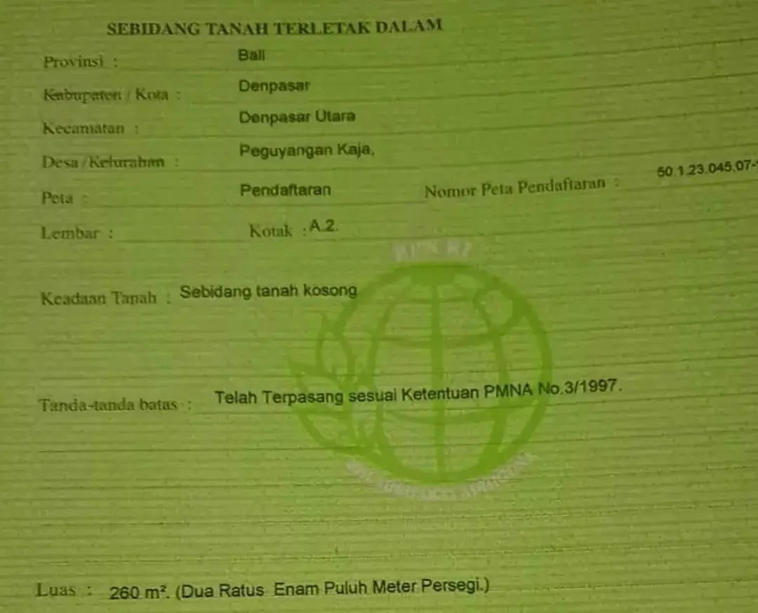 MURAH TNH SIAP BANGUN JL UTAMA TUNJUNG TUTUR PEGUYANGAN DENPASAR UTARA - Image 4 of 5