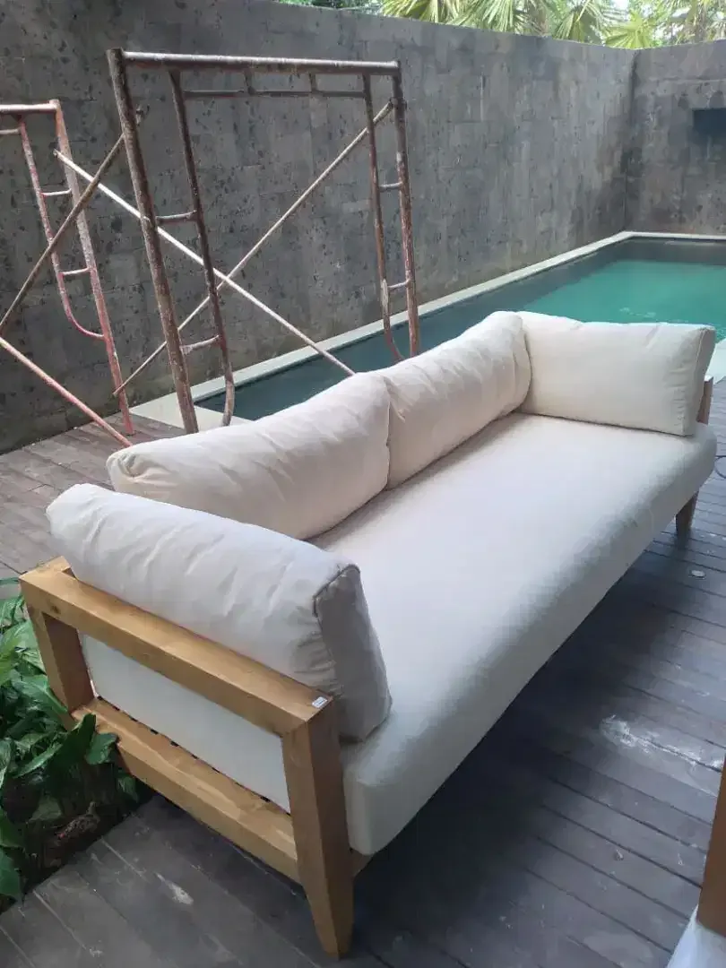 Sofa Tamu, Matras Kasur Spon Dudukan + Bantal utk Kursi Kayu / Semen - Image 5 of 5