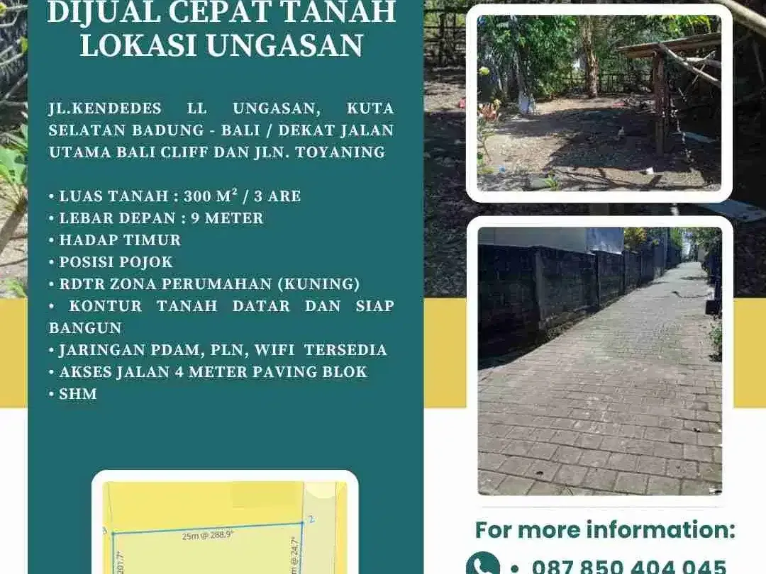 DIJUAL CEPAT TANAH LOKASI UNGASAN - Image 2 of 5