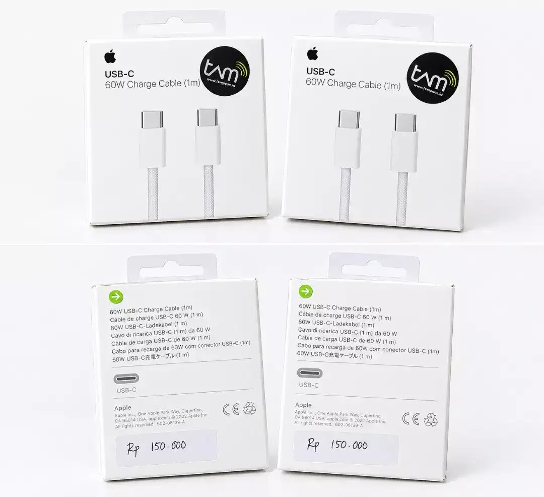 Kabel USB-C to USB-C Apple 60W Charge Cable 1 Meter Baru - Image 1 of 1