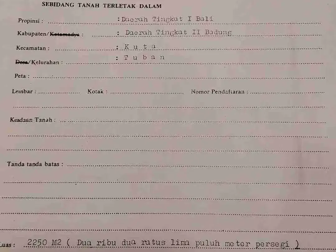 Tanah Premium Dekat Pantai Jimbaran Tuban Kuta - Image 7 of 10