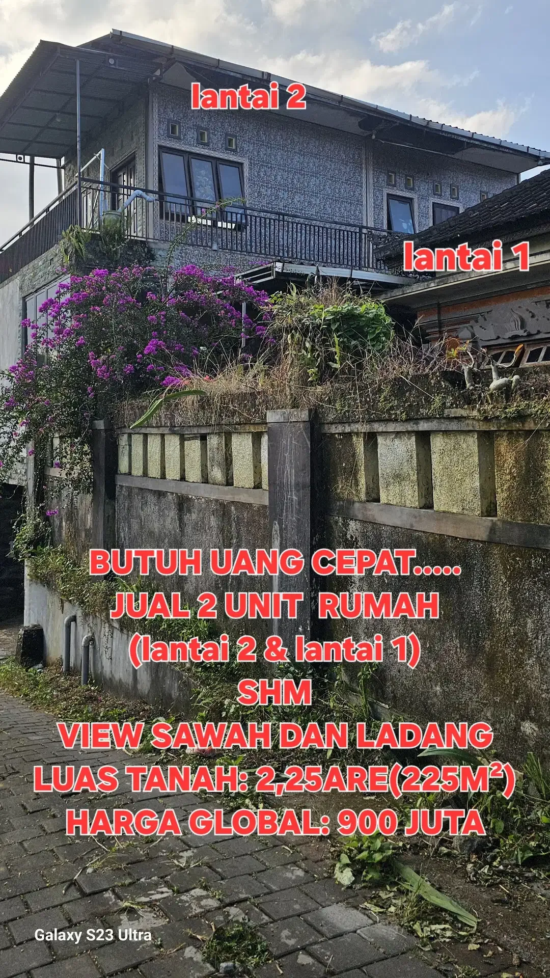 BUC JUAL RUMAH 222M2 dkt RS PURI BUNDA  jln ir sukarno Tabanan Bali - Image 1 of 10