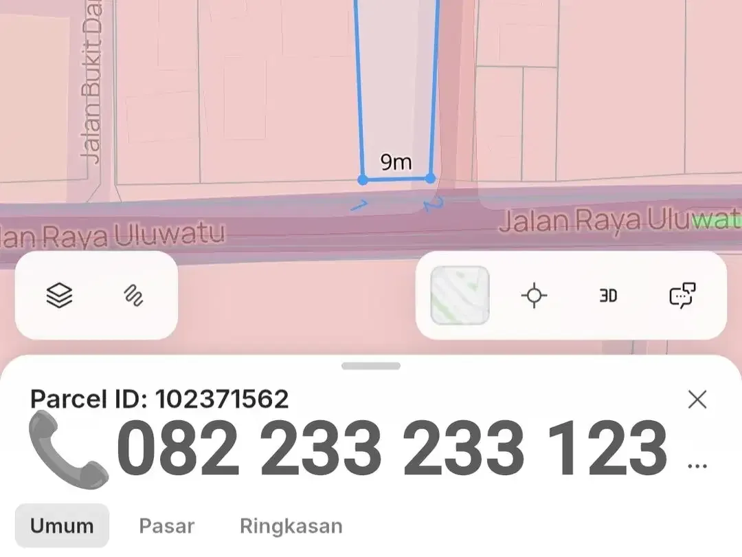 Tanah Komersial Jl Uluwatu Jimbaran dekat Sidewalk - Image 4 of 6