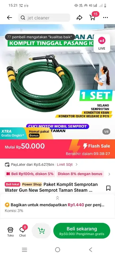 Paket Komplit Semprotan water Gun, panjang 15 meter - Image 3 of 5