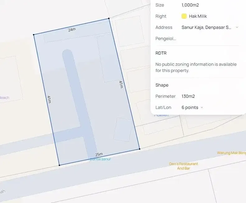 1,000 sqm land with walking distance to the for sale in Sanur - Image 7 of 9