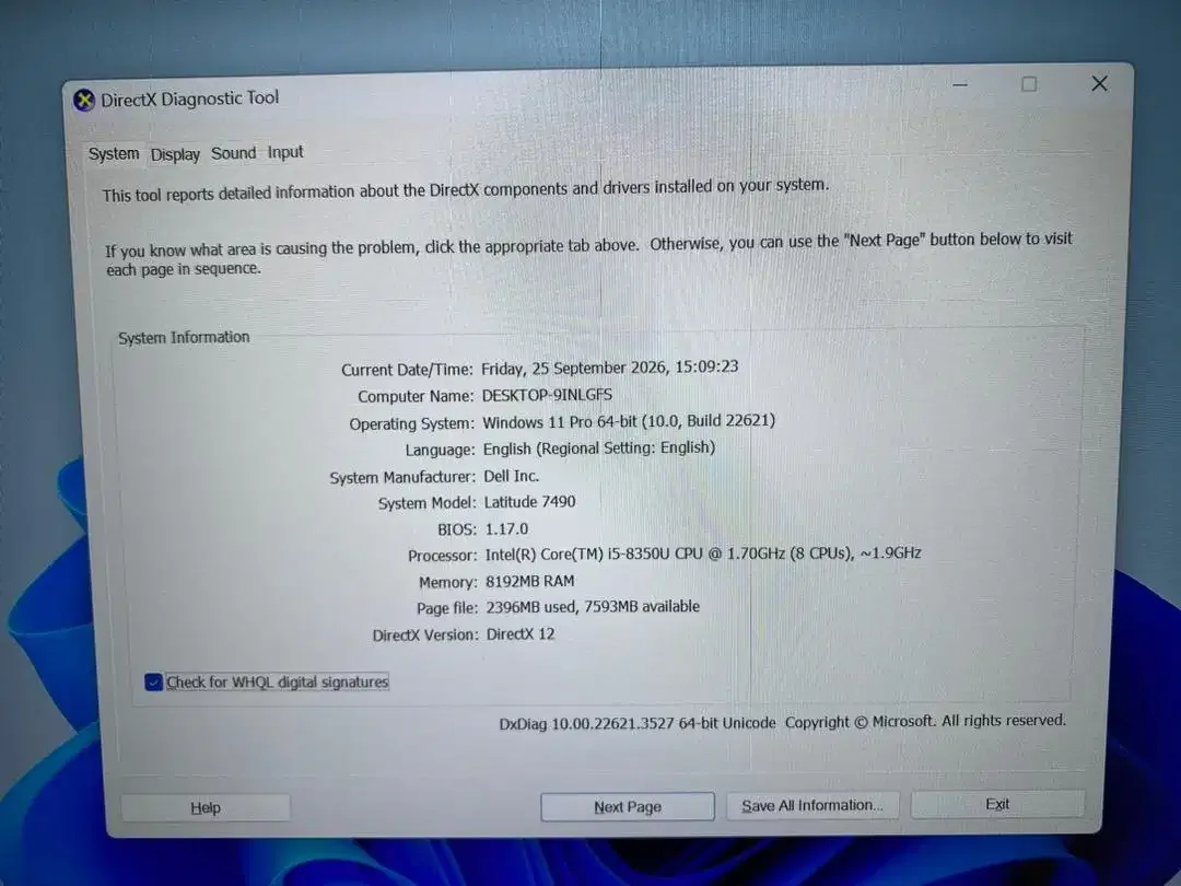 DELL Latitude E7490 Core i5Gen8 Ram 8GB SSD 256GB FHD Slim Mulus - Image 9 of 10