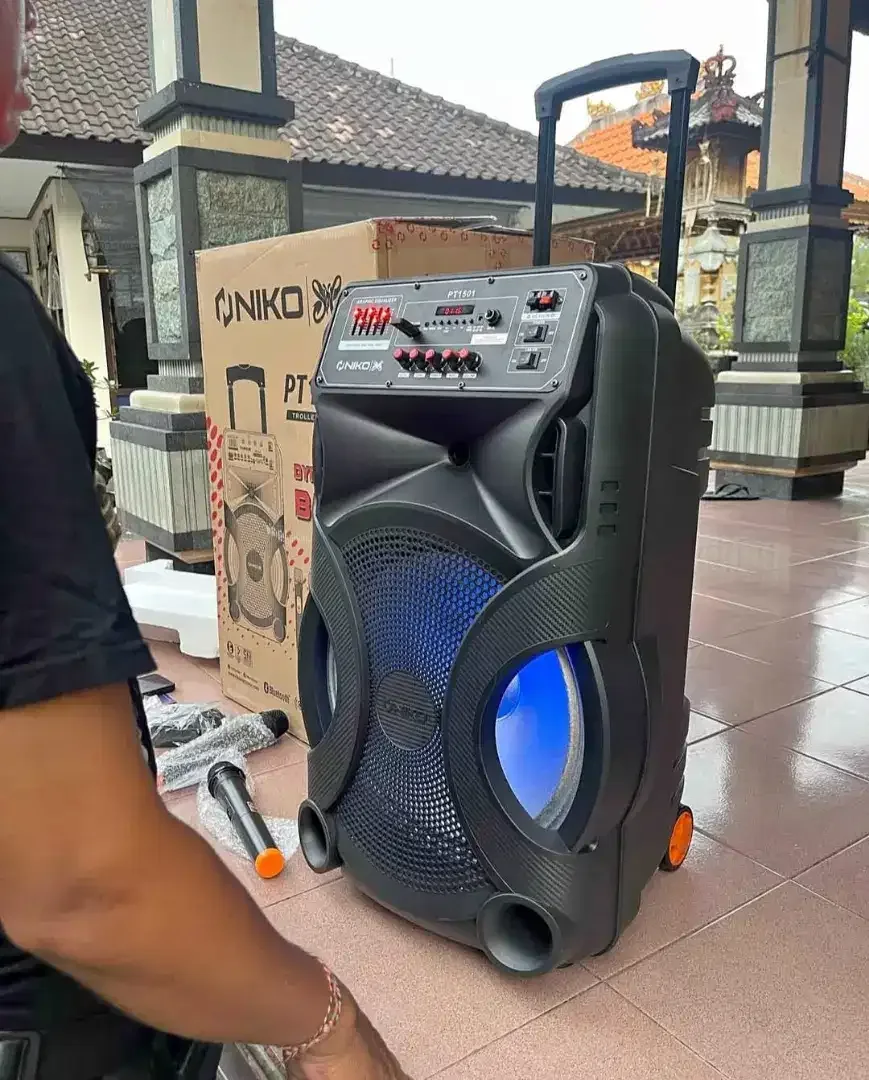 NIKO 1501 SPEAKER TROLY JUMBO 15 INCH ISI 2 MIC WIRELES - Image 1 of 2
