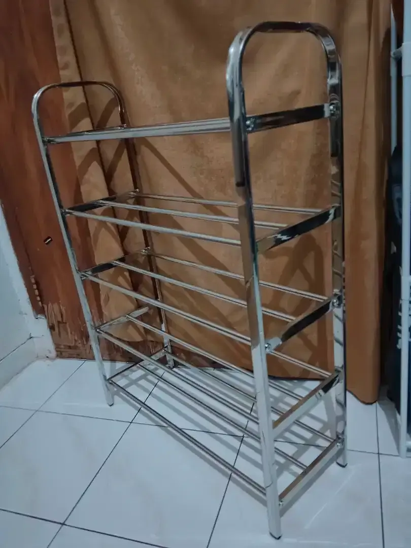 Rak Sepatu Serbaguna Stainless Steel 5susun Kuat,Kokoh,Anti Karat! - Image 1 of 5