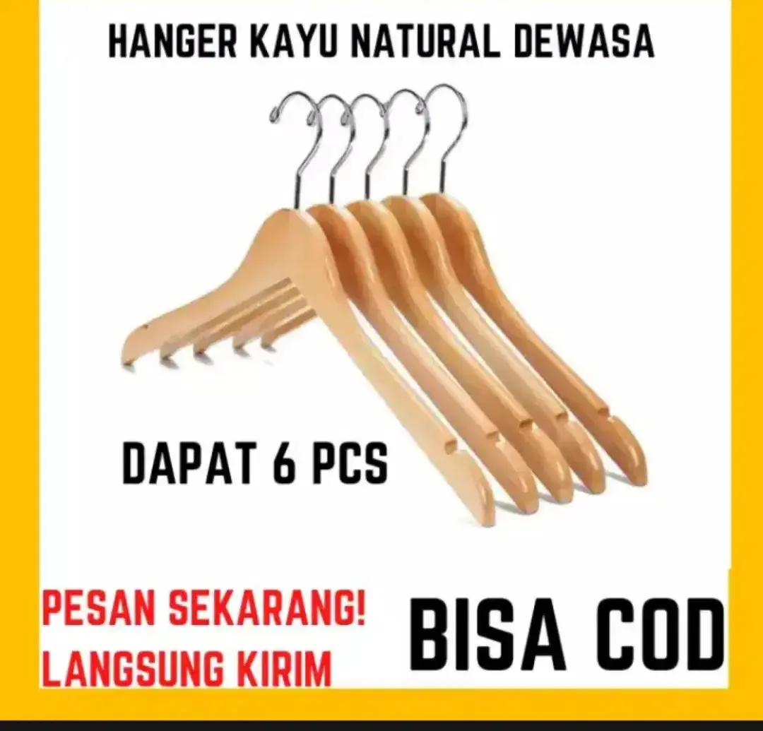 Hanger kayu natural - Image 3 of 3