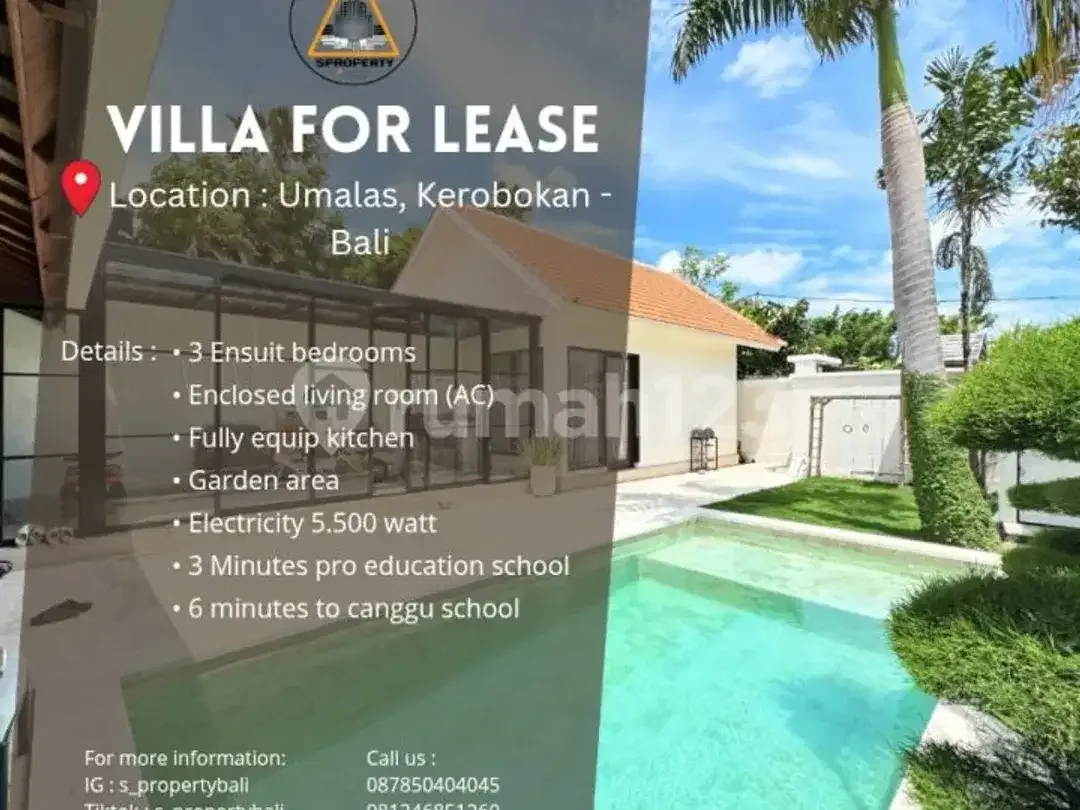 Villa Nyaman dengan Ruangan Tertutup Full ac Lokasi Umalas - Image 1 of 5