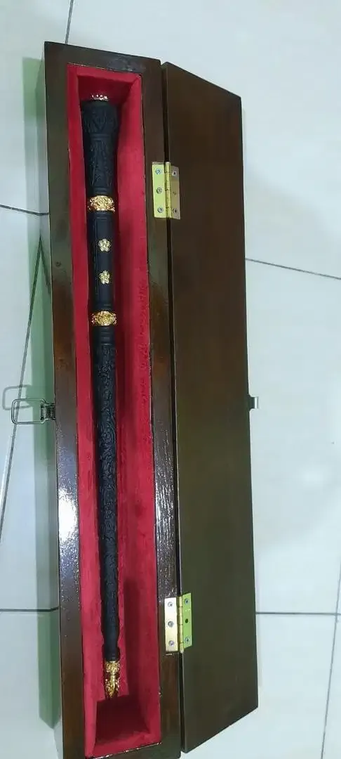 Tongkat komando material full bahan kayu jati kombinasi sepuh emas - Image 2 of 5