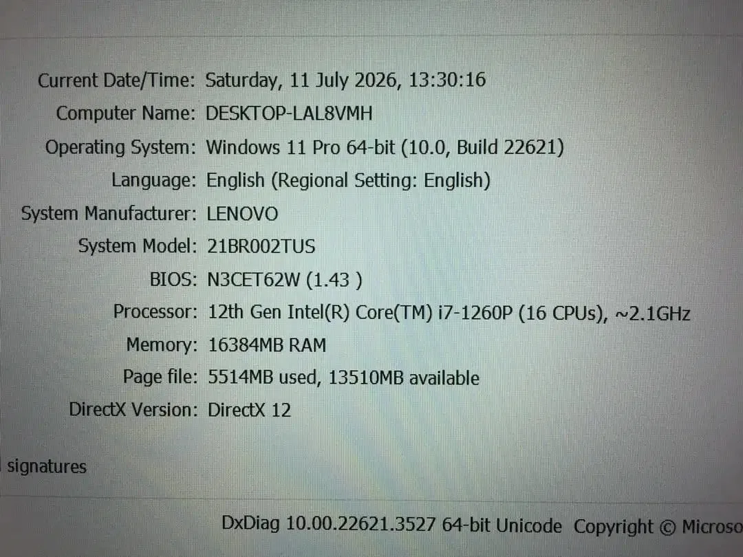 Lenovo ThinkPad T14S G3 Core i7Gen12 Ram 16GB SSD 512GB Slim Mulus - Image 9 of 10