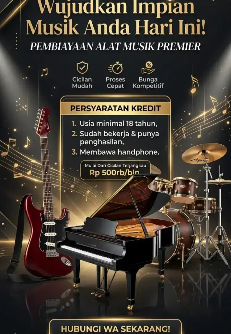 Promo Kredit alat musik by indodana finance. Bas. Gitar. Drum. Piano. - Image 1 of 1