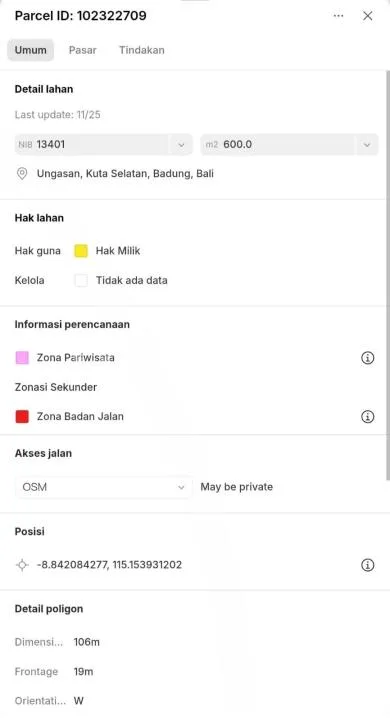 Tanah 6 Are Premium Sangat Langka Ungasan #Tj6436 - Image 4 of 4