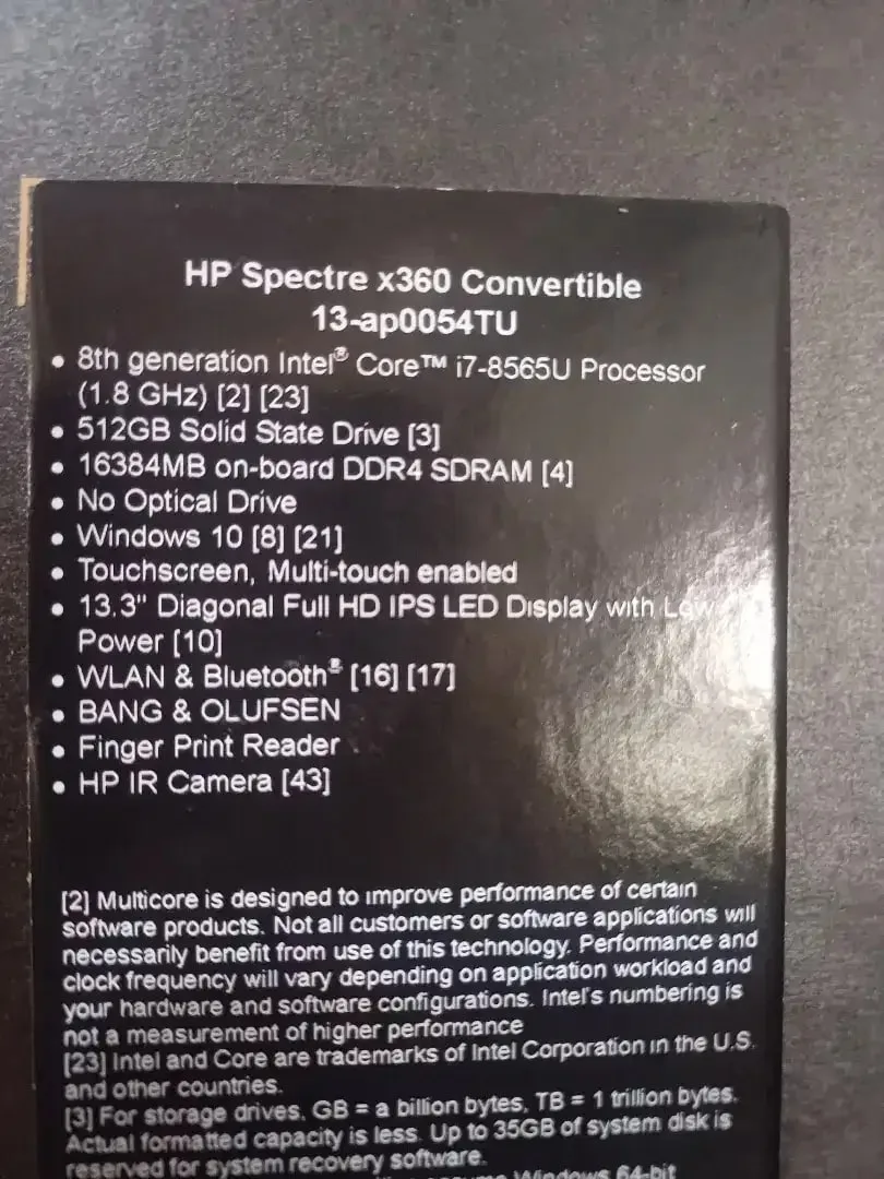 LAPTOP HP SPECTRE X360  i7-8565U fullset original resmi - Image 4 of 10