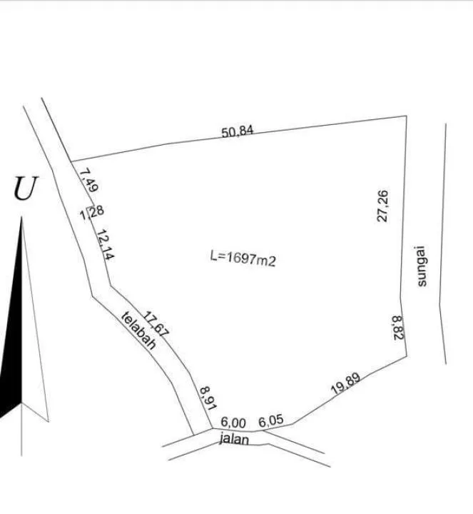 Murah! Tanah Ngantong River View Lingkungan Villa, Hanya 10 Menit ke Pantai Saba, Gianyar - Image 2 of 4
