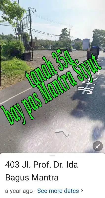 Dijual Tnh 35a di pinggir Jln Bay Pas IB Mantra Siyut Gianyar Bali - Image 1 of 8