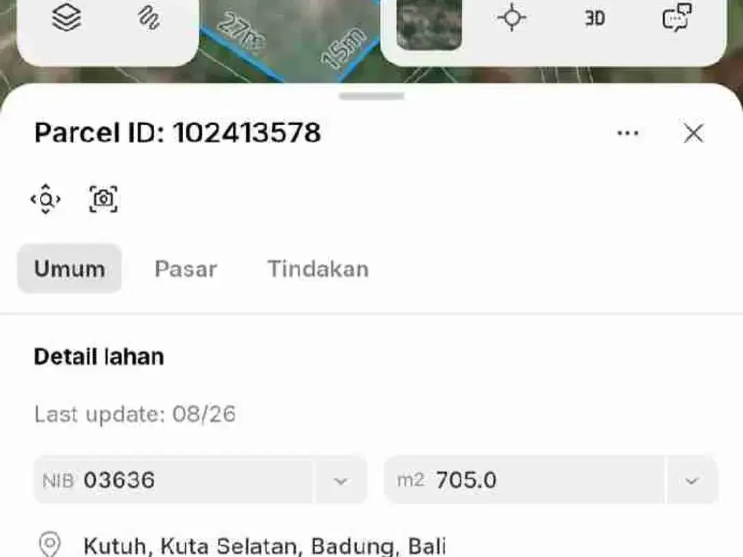 DI JUAL DAN DI SEWAKAN TANAH STRATEGIS 12,05 ARE KUTUH KUTA SELATAN BALI. - Image 7 of 8