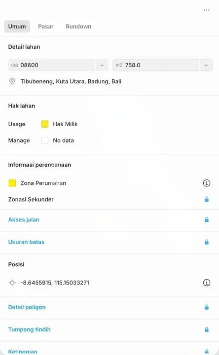 Dijual Tanah di Canggu (Hook) - Image 1 of 3