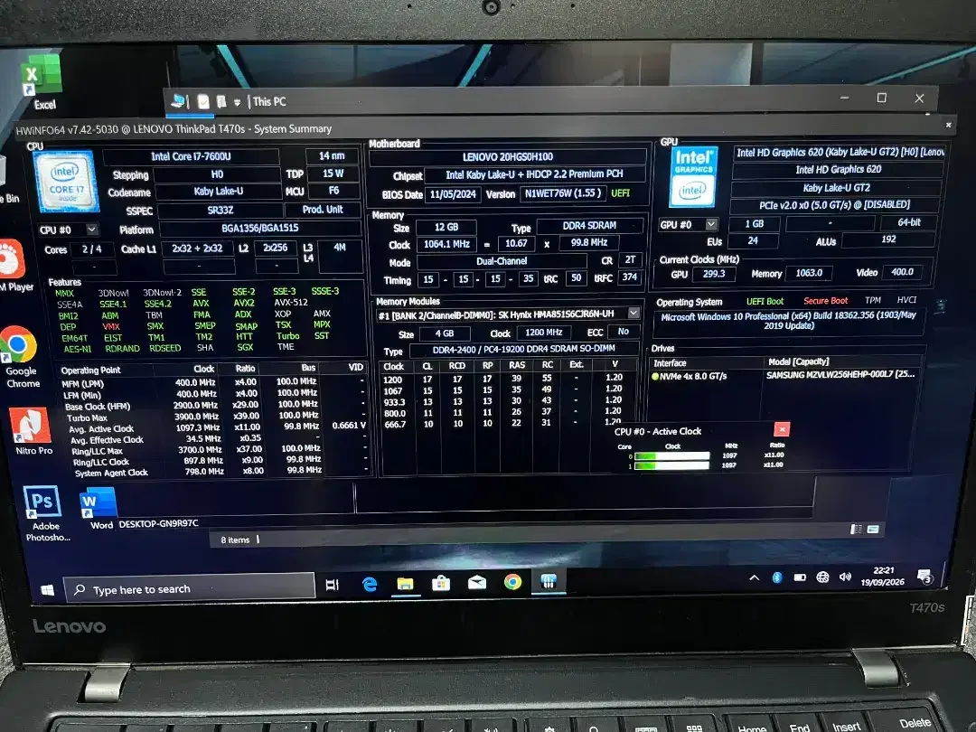 Dijual Lenovo thinkpad T470S intel core i7 gen6 ( ram 12/ nvme 256 ) - Image 5 of 7