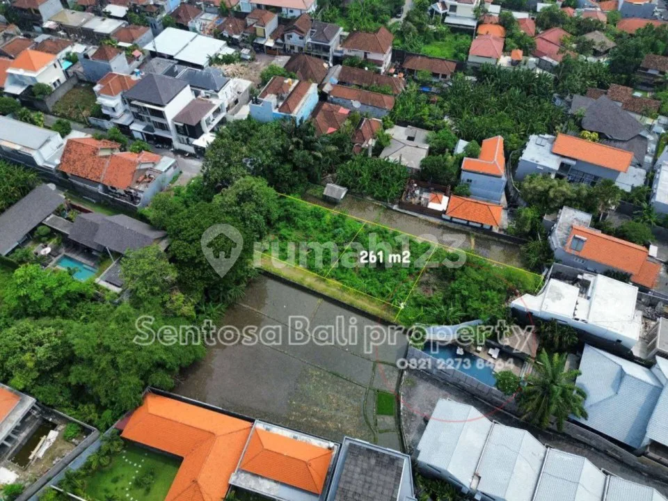 Tanah 261m2 di Semer Kerobokan View Sawah , Lingkungan Villa - Image 2 of 4