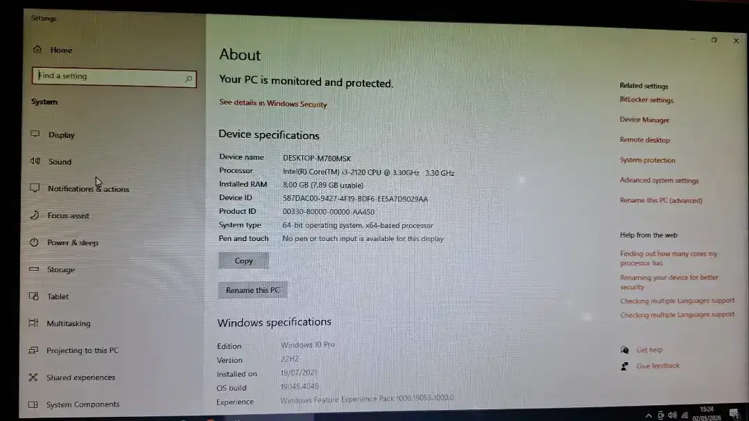 Komputer PC Intel i3 Ram 8GB Win 10 Pro - Image 5 of 7