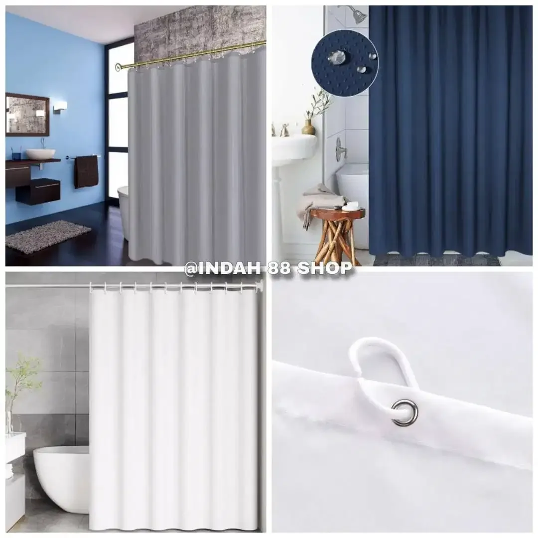 Tirai Kamar Mandi Polos / Tirai Shower Anti Air / Shower Curtain Peva - Image 1 of 1