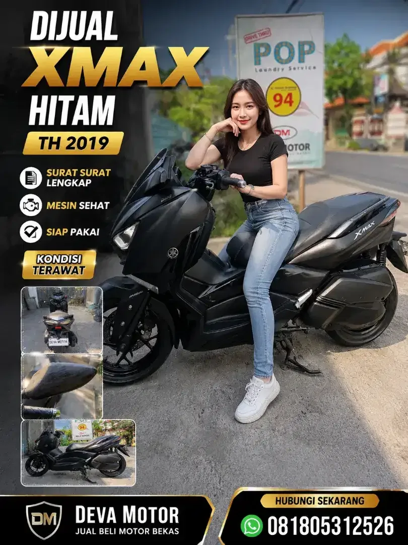 Xmax hitam 250 cc Deva motor - Image 1 of 7