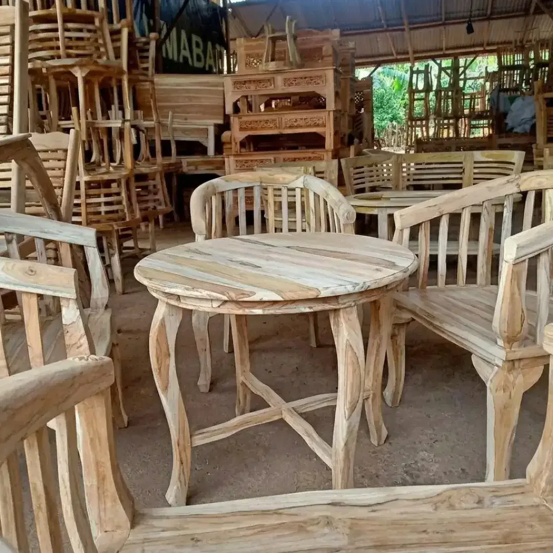 Kursi Tamu Meja Teras Minimalis Betawi Kayu Jati [Non Finishing] - Image 3 of 3