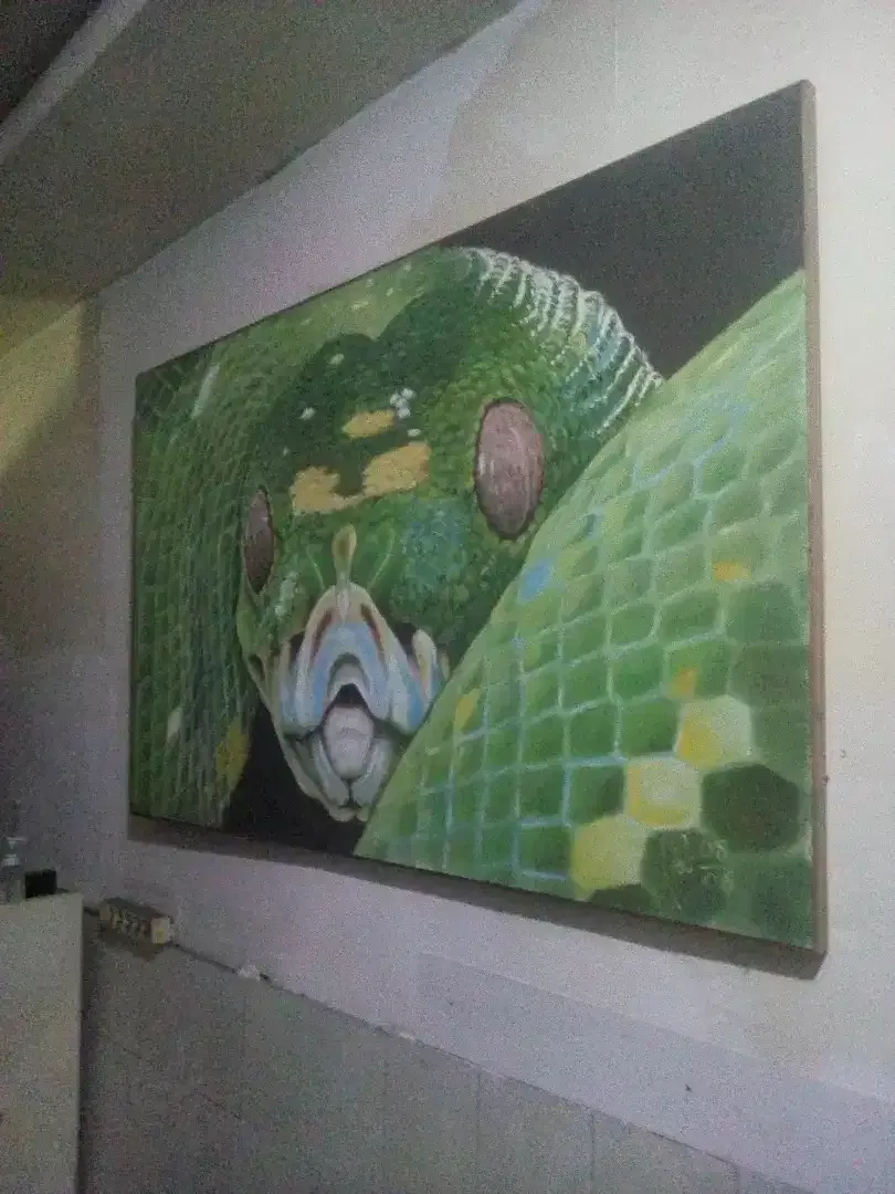 Lukisan kepala ular ukuran 95x150 cm - Image 4 of 4