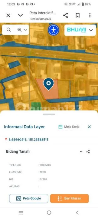 Dijual Tanah 16 Are Pinggir Jln.noja Gatsu Timur - Image 4 of 4