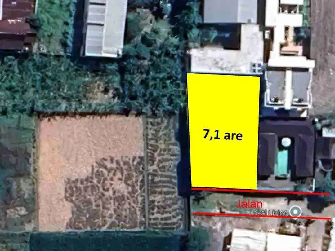 Di jual tanah Kerobokan dekat bali kiddy school sangat cocok untuk hunian rumah dan villa dapat view sawah - Image 1 of 5
