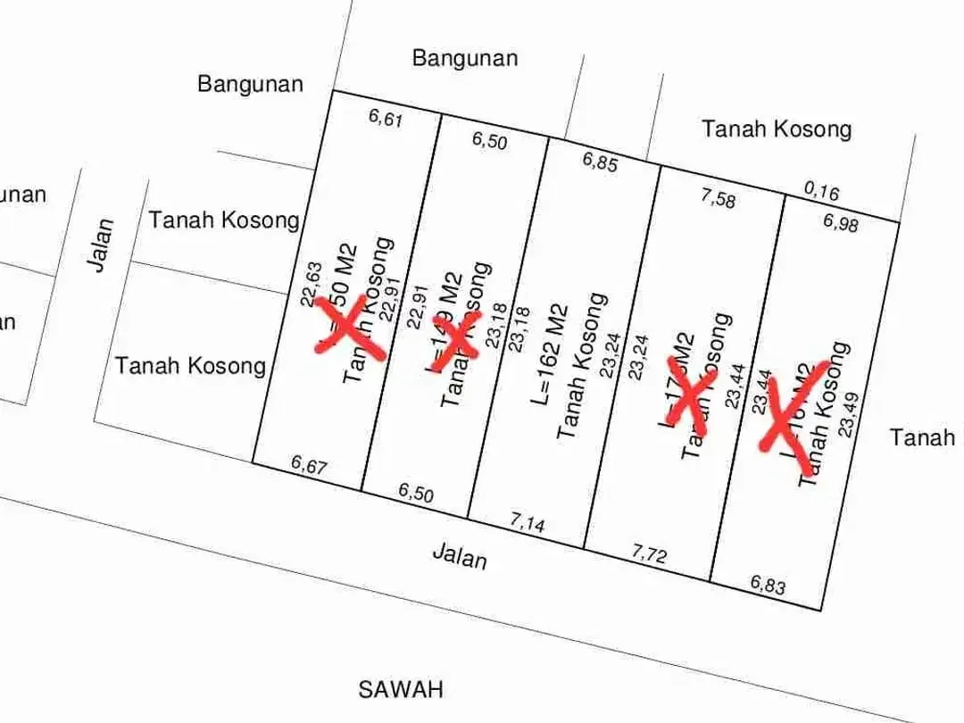 Jual Tanah 162meter ( Tinggal 1 kavling) Lokasi Jl Pura Demak, Denpasar, area Strategis & Tidak Banjir Hadap Selatan & Zona Kuning View Sawah.od - Image 8 of 8