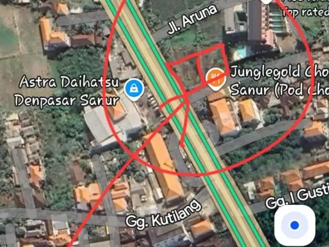 DIJUAL TANAH LANGKA 11,5 ARE – DEKAT PELABUHAN MATAHARI TERBIT, SANUR - Image 1 of 1