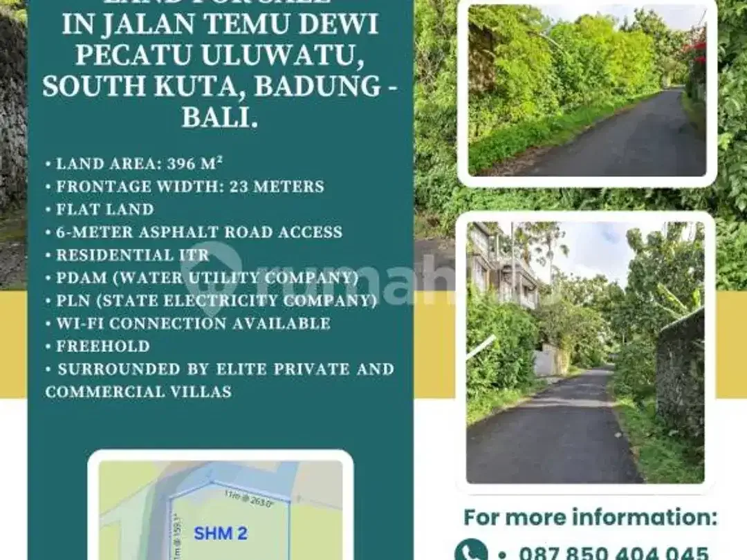 Land For Sale In Jalan Temu Dewi Pecatu Uluwatu, South Kuta, Badung - Bali - Image 1 of 5
