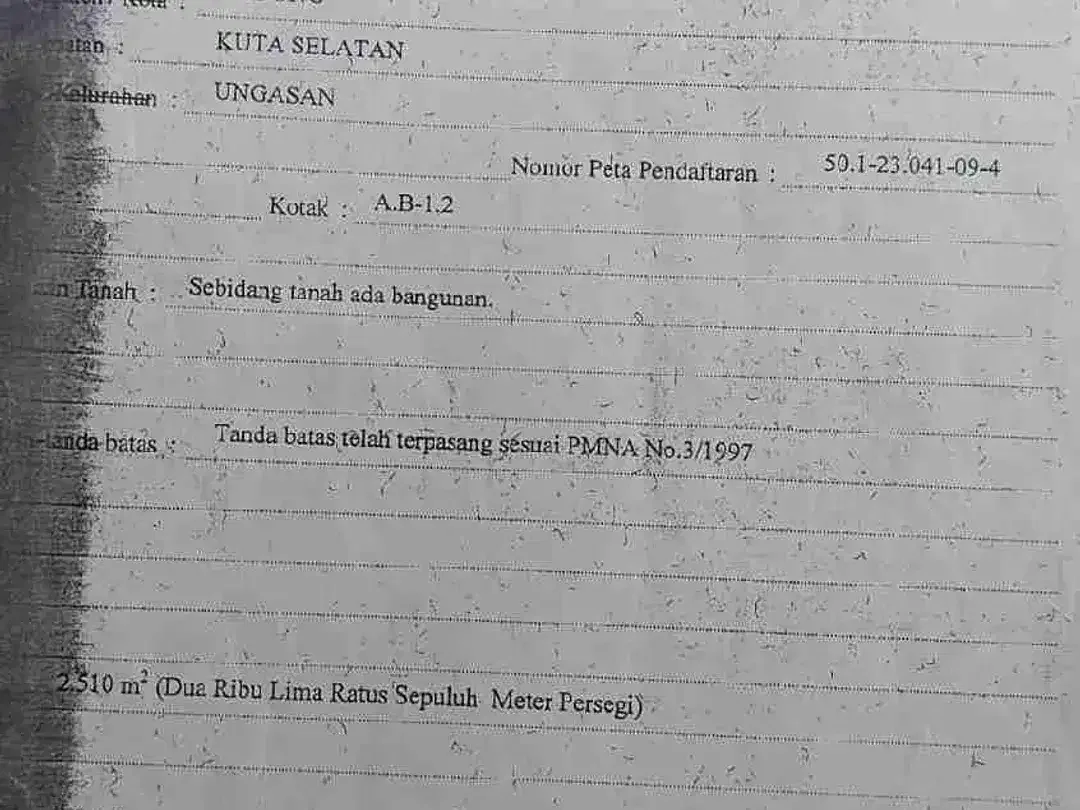 dijual tanah 2510m² kawasan GWK ungasan Kuta Selatan Badung Bali - Image 3 of 10