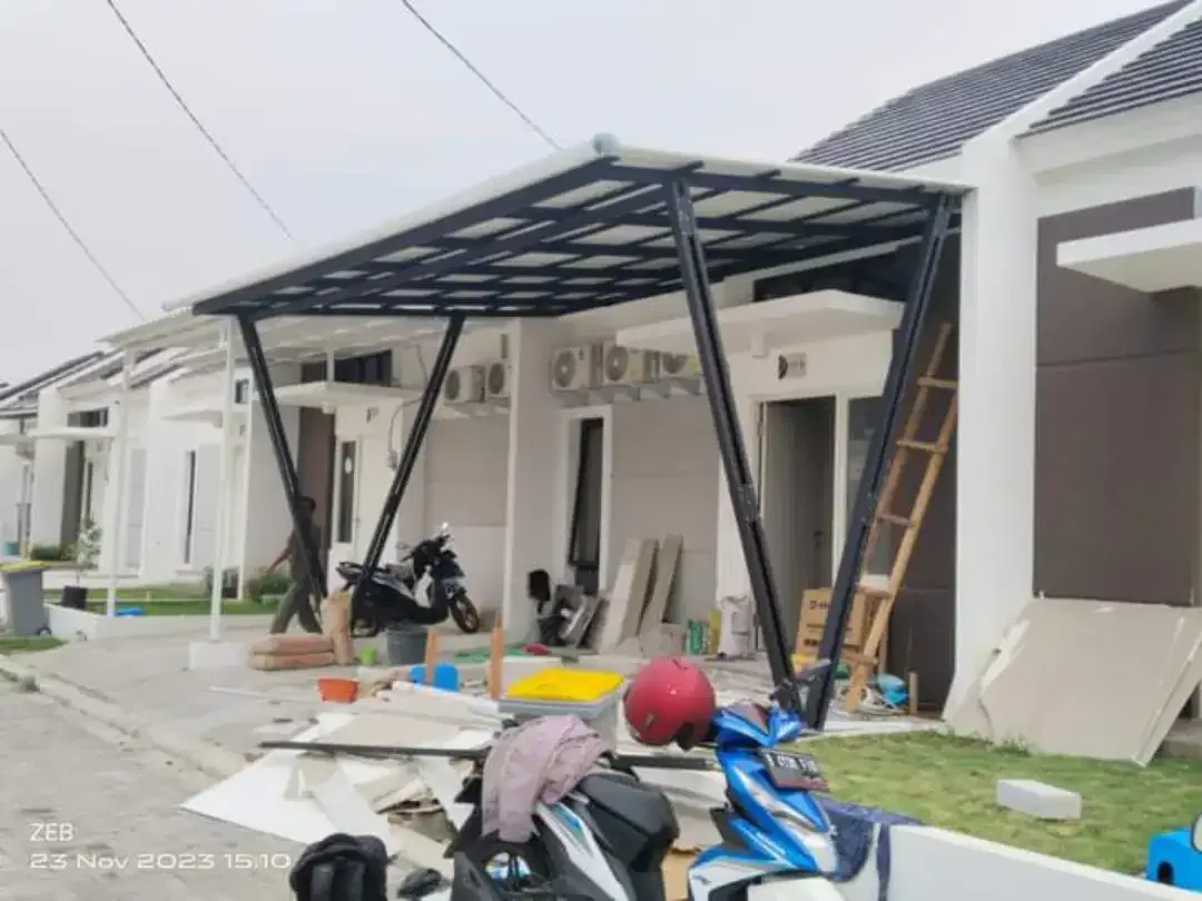 Kanopi, Canopy besi hollo, kanopi baja ringan, Rangka baja,Pvc - Image 3 of 10