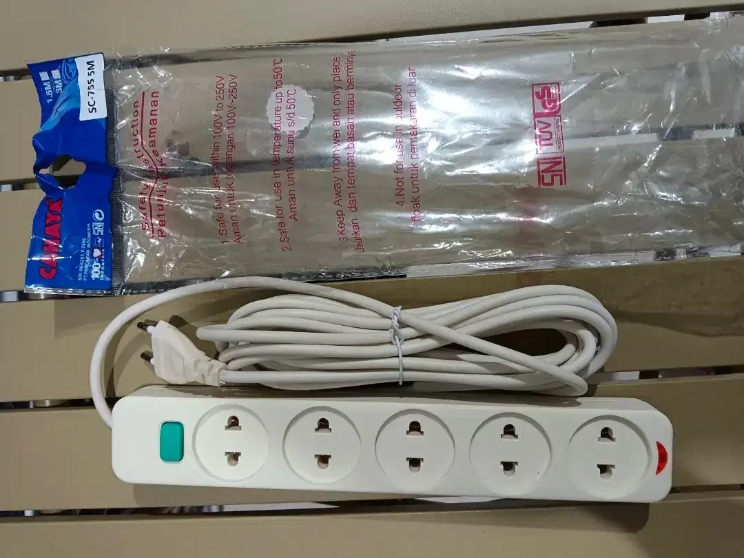 PROMO 50rb BARU-Stop kontak kabel + saklar on off 5lubang 5Meter - Image 2 of 4