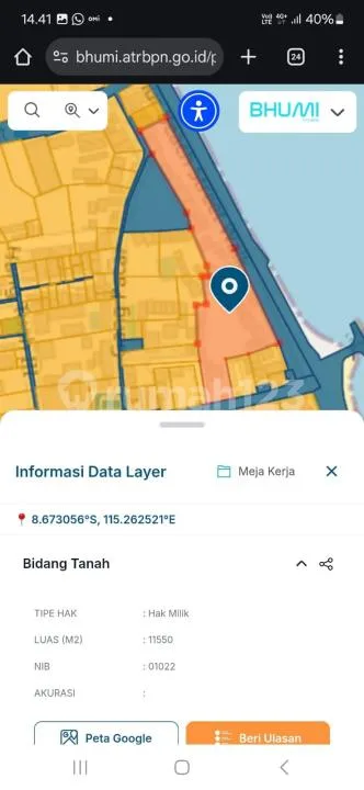 Tanah Eks Hotel Alit Pantai Matahari Terbit Sanur Bali 115.5 Are - Image 2 of 4