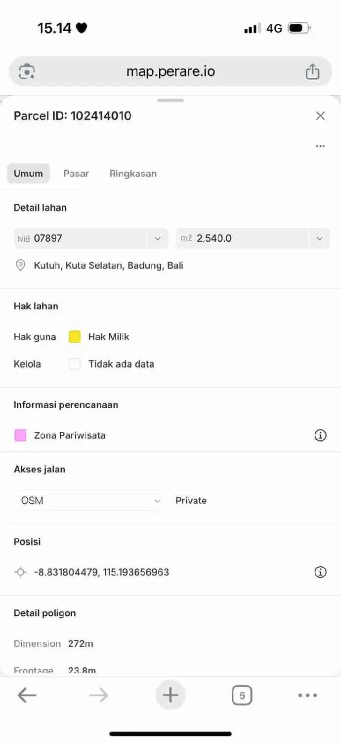 Dijual Tanah Premium Dan Strategis Luas 1810m2 Cocok untuk Komersil - Image 8 of 10