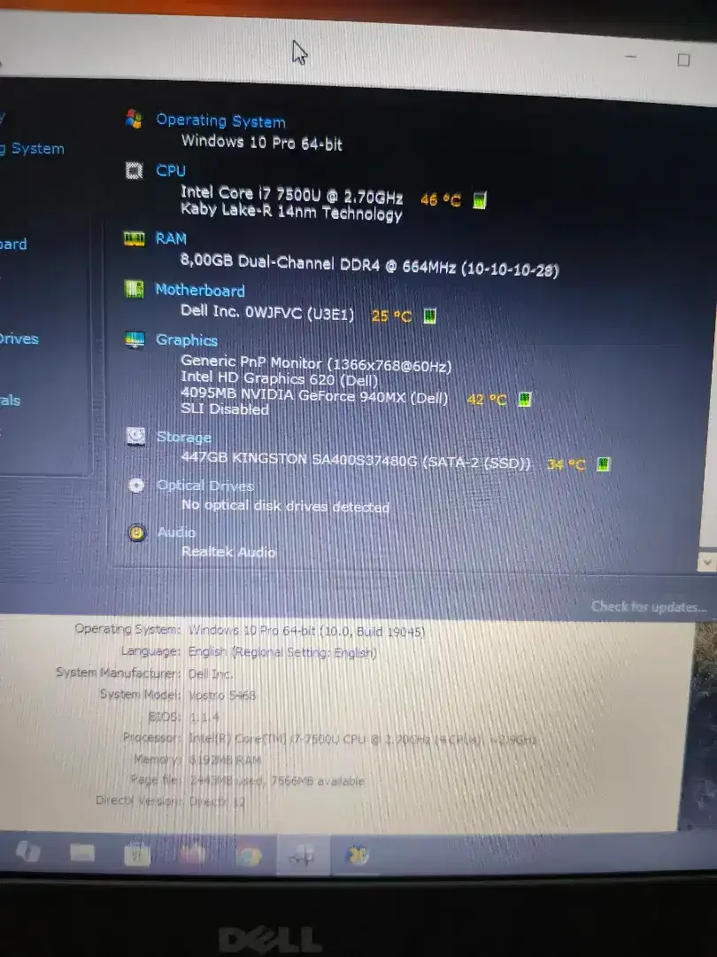 Dell Vostro 5468 intel Core i7 Gen-7 (8/512gb) 14 inch Spek Design JOS - Image 5 of 5