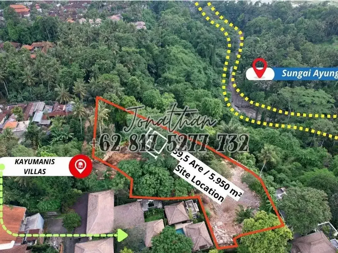 DIJUAL TANAH PREMIUM ZONA PARIWISATA DI SAYAN UBUD - Image 5 of 5