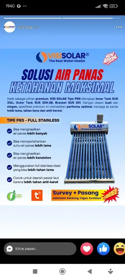 WATER HEATER SOLAR PEMANAS AIR - Image 2 of 10