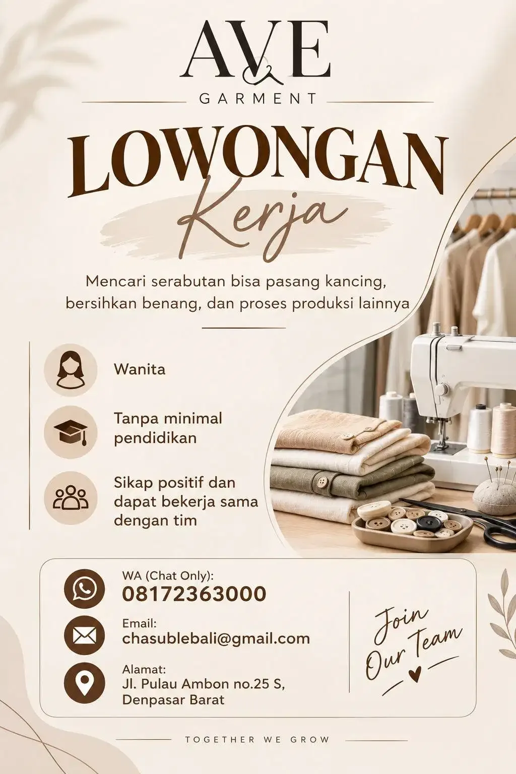 Dicari Serabutan Produksi - Image 1 of 1