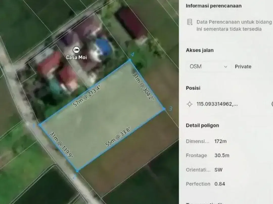 Tanah 16,68 Are Zona Perumahan Dijual, di Kedungu Tabanan Area - Image 4 of 7