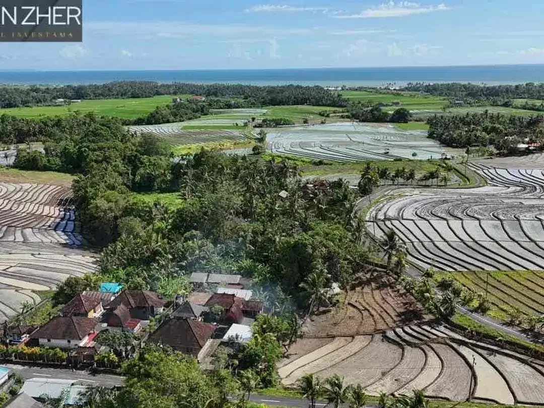 Tanah murah jarang ada view sawah cocok untuk homestay,villa karena dekat pantai di beraban tabanan - Image 1 of 10