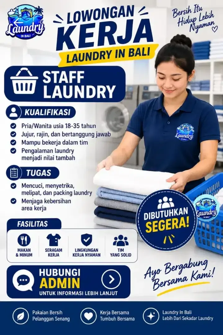 LOWONGAN KERJA – STAFF LAUNDRY - Image 1 of 1