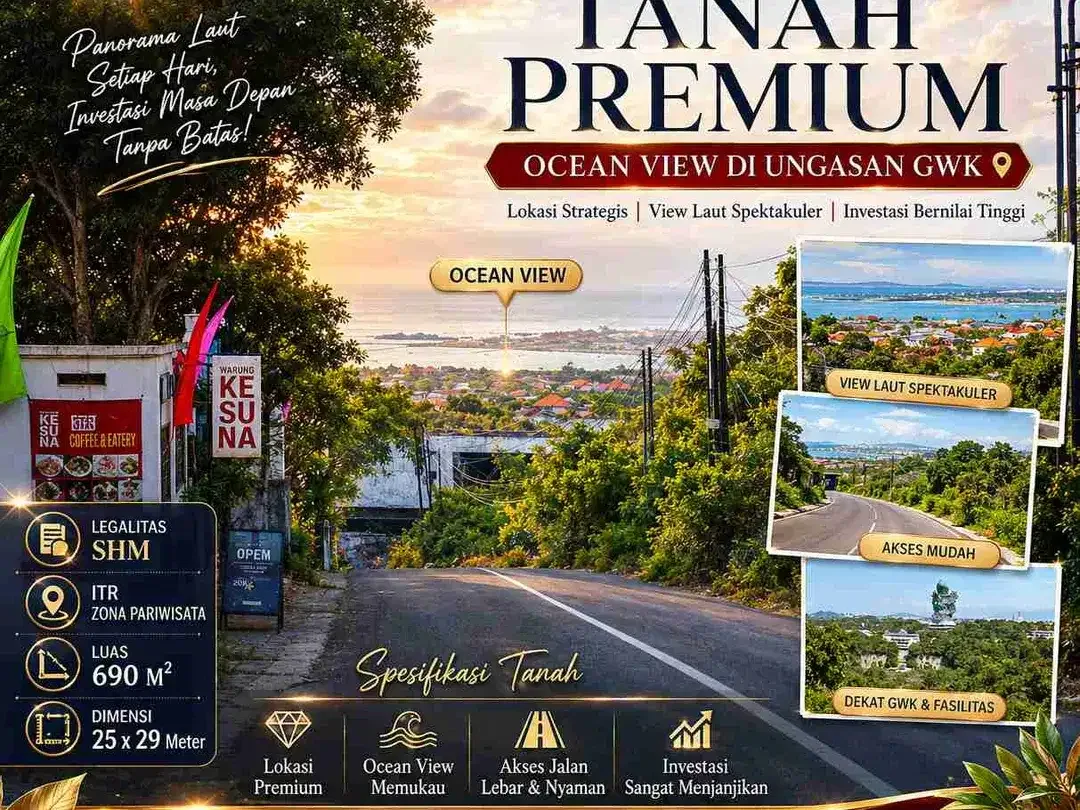 Tanah Premium Ocean View Ungasan GWK - Image 1 of 4