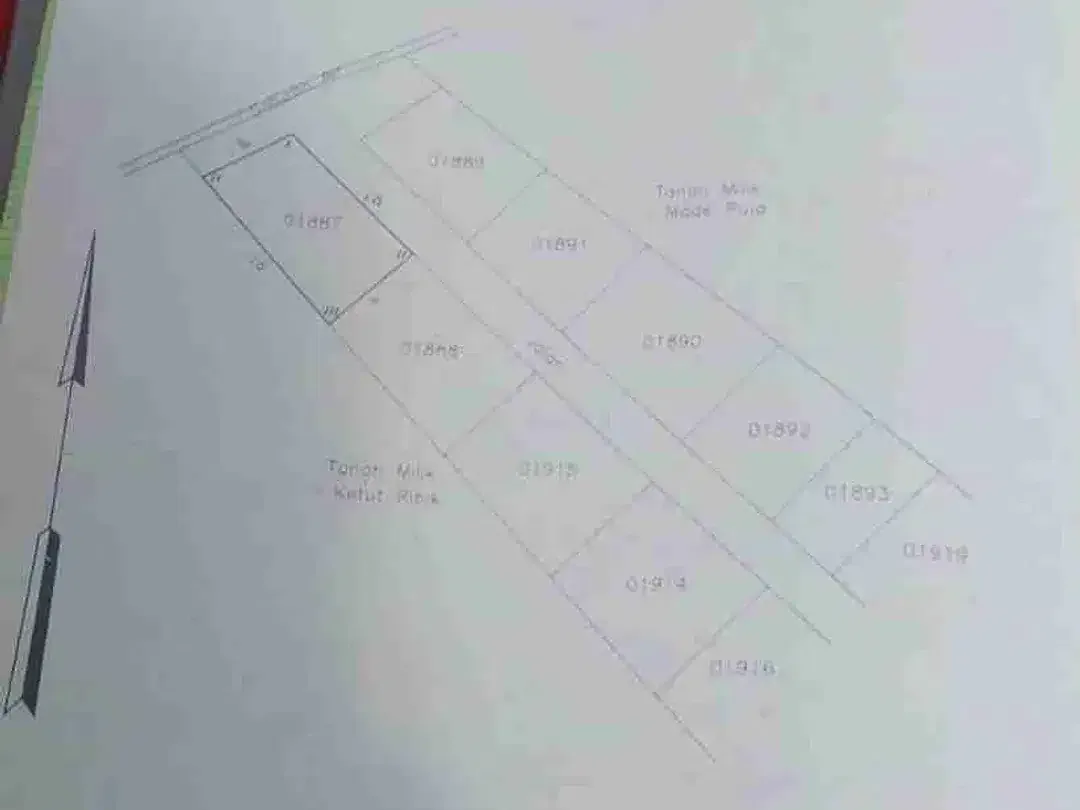 Tanah Hook 190m2 Lingkungan Perumahan Kediri Tabanan - Image 4 of 6